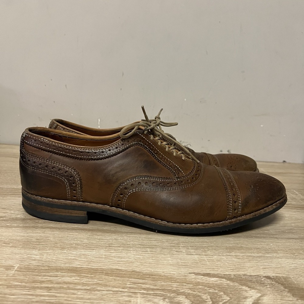 Allen Edmonds Rush Street Cap Toe Oxford Dress Shoes Mahogany Brown Size 11 D